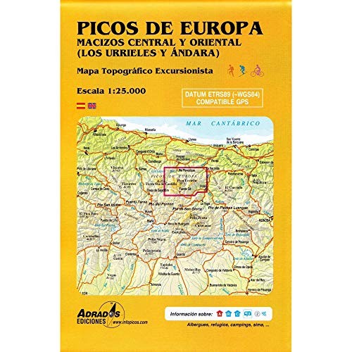 Picos De Europa – Macizos Central y Oriental by Author Sheet map, folded Book