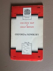 OS Ordnance Survey One Inch Paper Map, Oxford & Newbury, Sheet 158, 1967