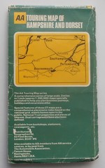 VINTAGE AA TOURING MAP OF HAMPSHIRE AND DORSET