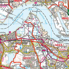 (G48) Map of Dartford DA Postcode Sectors, Poster of Dartford Postcodes