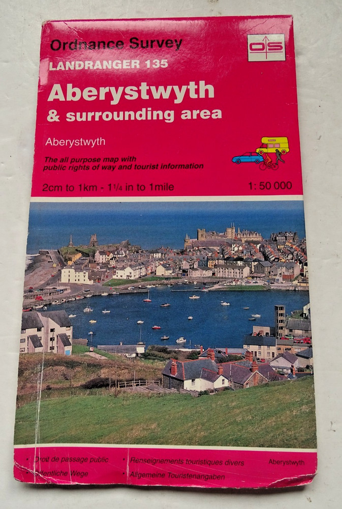 Ordnance Survey Map – Aberystwyth & Surrounds – Landranger 135 – 1:50000 – 1993