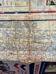 Vintage Chevron CALIFORNIA Road Map Standard Stations Folding Paper Redwood Tour