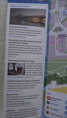 Bournemouth Street Map & Guide. Pocket-sized. Fold-out 60x42cm. 2018.Attractions