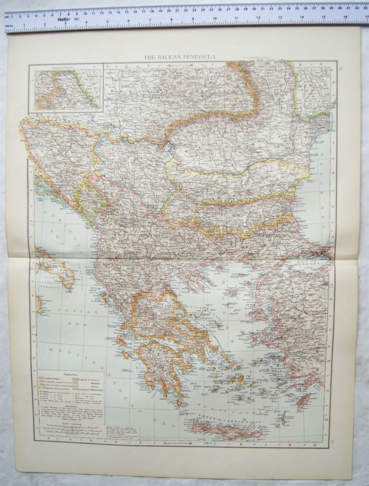 1895 The Times Plate 69 & 70 The Balkan Pennsula