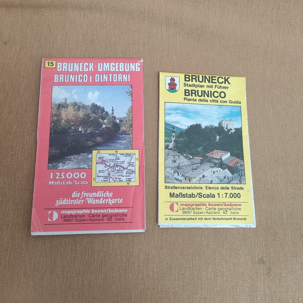 Full-colour hiking and travel maps of Bruneck Brunico in the Italian South Tyrol