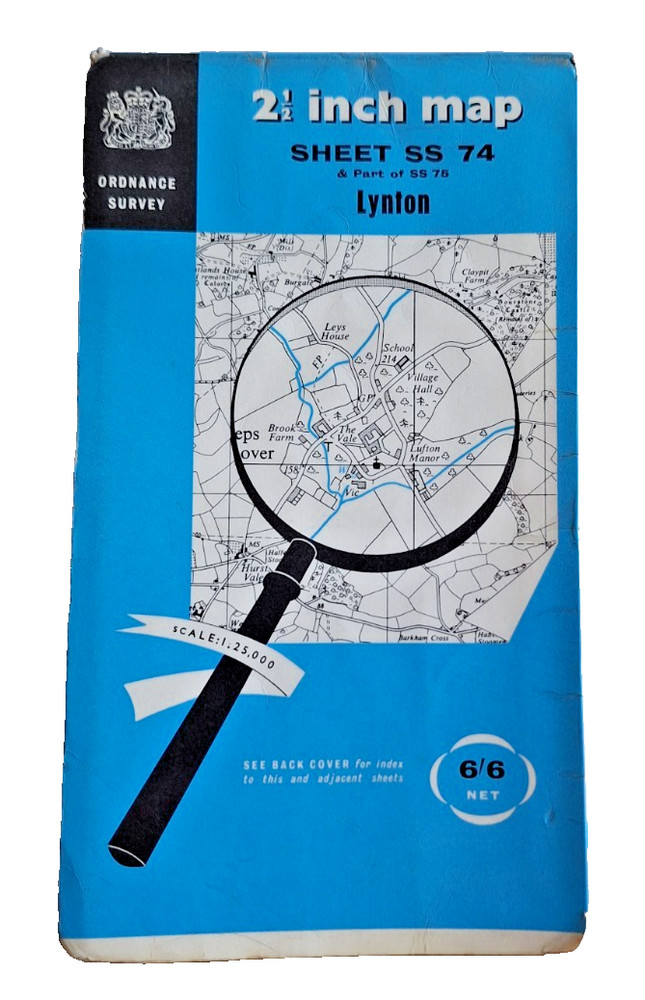 LYNTON ORDNANCE SURVEY 2 1/2 Inch Maps 1960’s . 1:25000 VGC Sheet SS 74