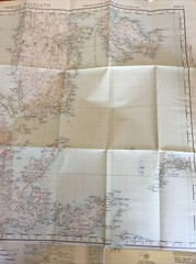 1948 Ordnance Survey One Inch Popular Edn Map 2 Shetland Islands North Mainland
