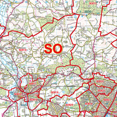 (G35) Map of Southampton SO Postcode Sectors, Poster of Southampton Postcodes