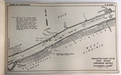 1962 U.S Army Corps Ohio River Navigation Charts Powhatan Point OH Foster KY
