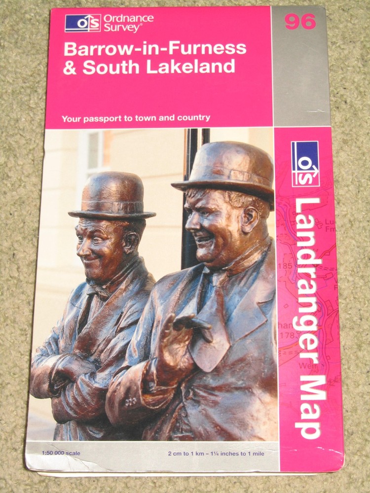 Ordnance Survey Landranger 1:50,000 sheet 96 Barrow in Furness & S Lakeland 2011