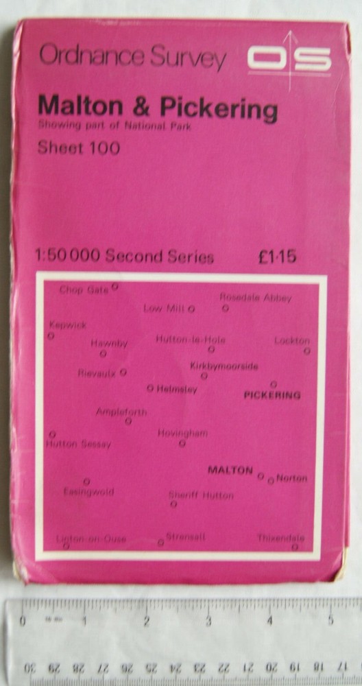 1976 OS second series map Sheet 100 Malton & Pickering part of National Park