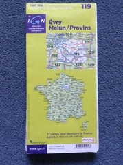 IGN Map No. 119 – EVRY MELUN / PROVINS – With Free Post