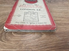 Vintage 1940 London S.E Cloth Sixth Edition Ordnance Survey One Inch Sheet 171