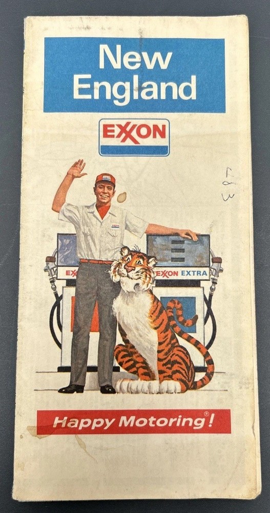 Vintage 1972-73 Map – New England from Exxon
