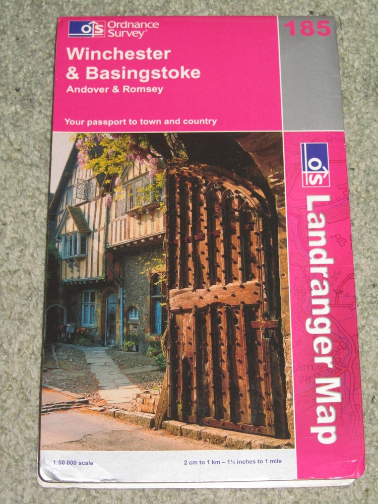 OS Ordnance Survey Landranger Map Sheet 185 Winchester & Basingstoke – 2002