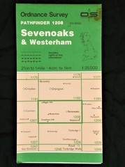 Sevenoaks and Westerham Map Folding Ordnance Survey Pathfinder 1208 (TQ 45/55)