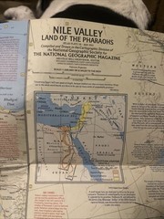 Vintage National Geographic Map Nile Valley Land Of The Pharaohs May 1965
