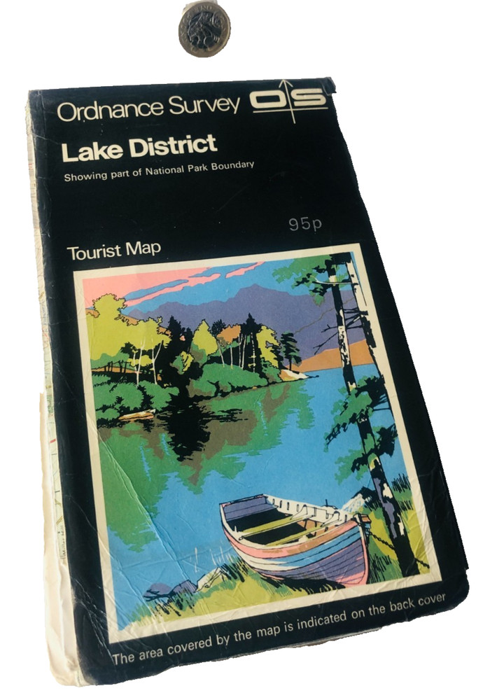 Map Lake District Tourist Map Ordnance Survey Vintage ra