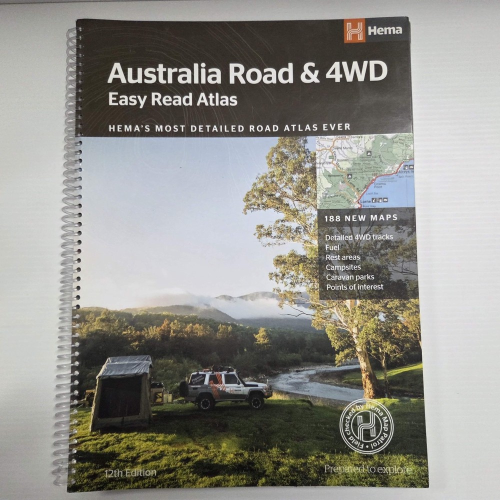 HEMA Australia Road and 4WD Easy Read Atlas 12th Edn Large 29cm x 40cm