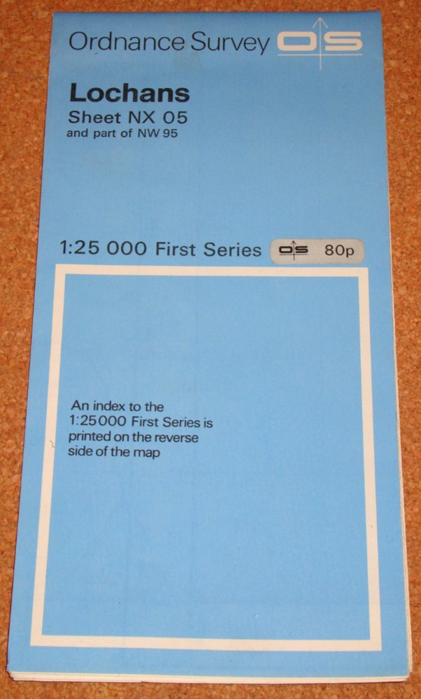 UK ORDNANCE SURVEY First Series (1:25000) Map NX05 – Lochans