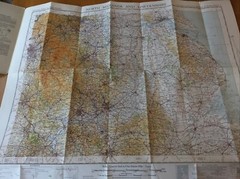 1946 Ordnance Survey Quarter Inch Cloth Map 6 North Midlands And Lincolnshire