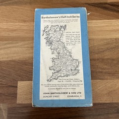 LINCOLNSHIRE Bartholomew Revised Contoured Half Inch Map sheet 30 Paper 1955