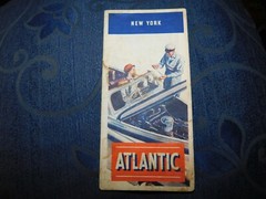 VINTAGE FOLDING MAP NEW YORK ATLANTIC REFINING COMPANY 26.5″ X 21″ OPENED OUT