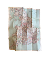 Vintage Routemaster Road Map England & Wales Paper Map , 1950’s approx