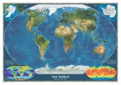 WORLD SATELLITE [LAMINATED] (NATIONAL GEOGRAPHIC REFERENCE **BRAND NEW**