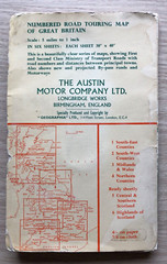 Austin Motors vintage Midlands/Wales map, imperfect, + 1987 Austin journal