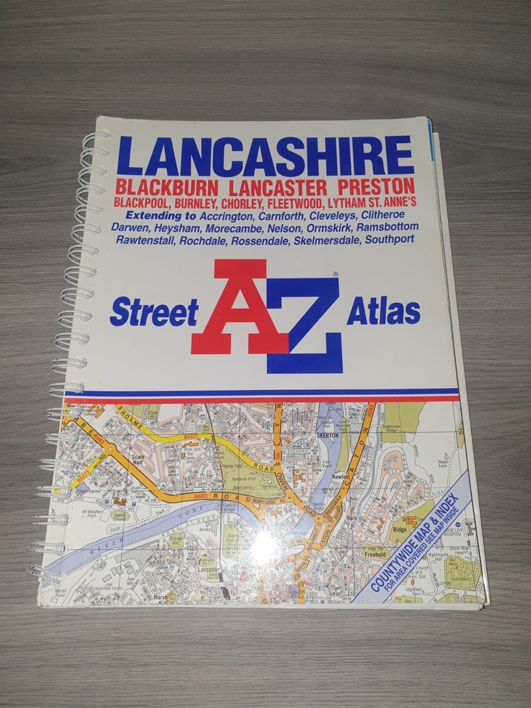 A-Z Lancashire Atlas (Street Atlas) Spiral bound Book – Covering Lancashire