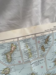 Vintage National Geographic Map Pacific Ocean December 1952