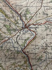 MONTHOMERY & LLANDRINDOD Ordnance Survey 7th Series CLOTH 1 In Map Sh 128 1952