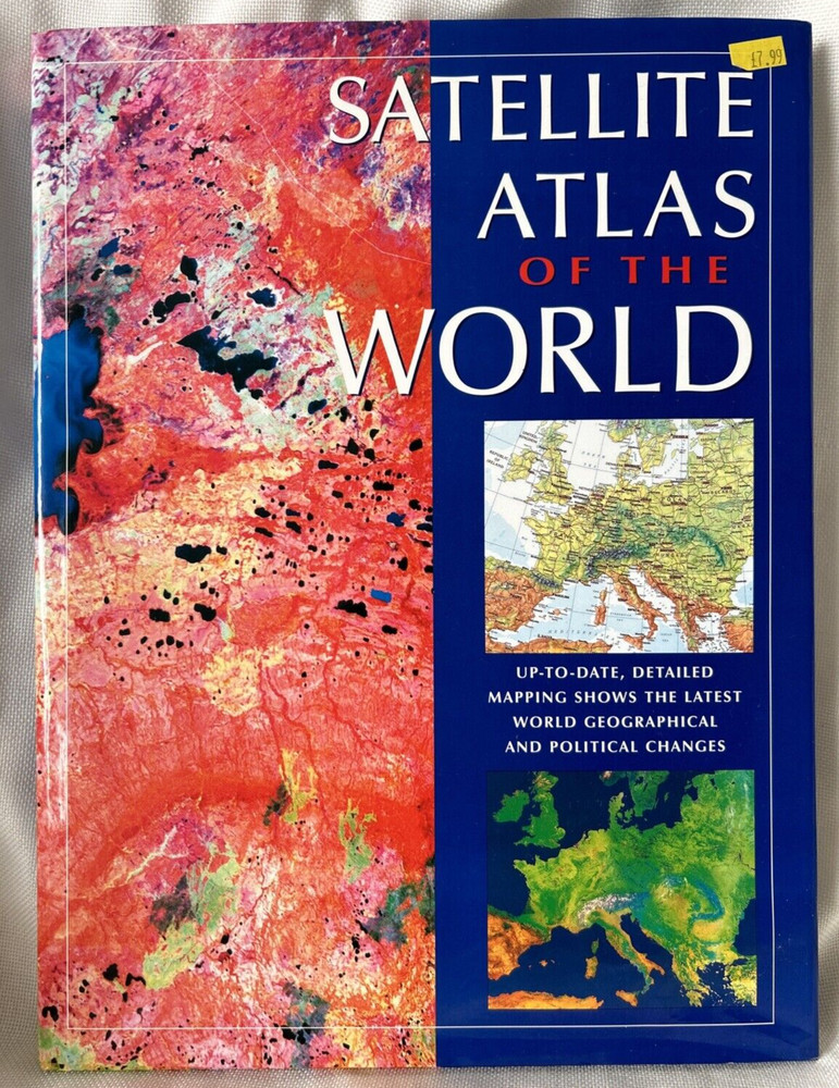 Unread But Stored Satellite Atlas Of The World Colour Library Direct Text Book