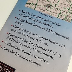 Stanfords Map of Parliamentary Constituencies Hansard 1992 Folding Map