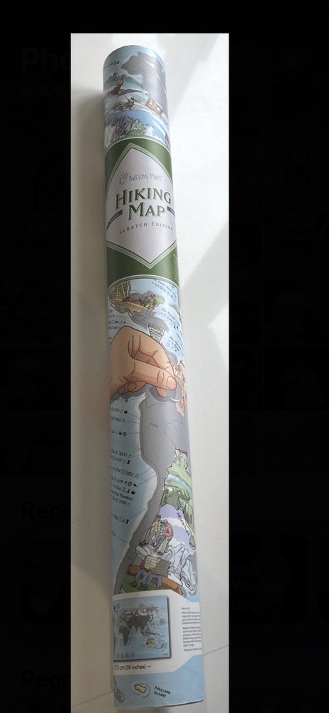 Awesome Maps – Hiking Map Scratch Edition 38x22inch – Free Postage