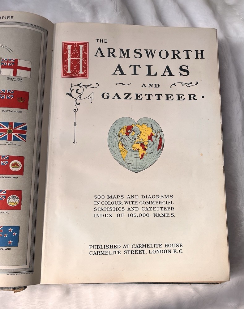 The Harmsworth Atlas & Gazetteer. C.1912-18. 500 Maps, Diagrams, Name Gazette.