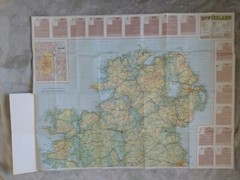 AA Touring Map of Ireland 1977 Double sided folding paper map