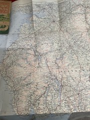 Antique Scarce Map- JOHNSTON – Motoring Cycling Hiking ,Carlisle Lancaster