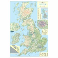 UK A B Roads Motorway London Ireland Wall Map Laminated Large Wall Map 120X83cm