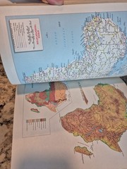 1966 World Atlas Scholastic Hammond Revised Edition Full Color Maps Brown HC