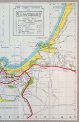 3 Street Maps of Newquay, Cornwall.
