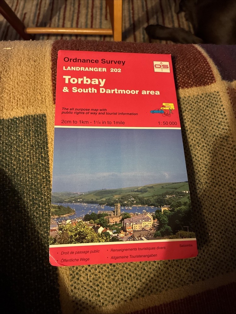 OS 1:50,000 Landranger Sheet 202 Torbay and South Dartmoor 1985