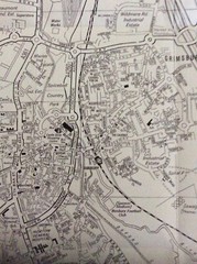 BANBURY BRACKLEY BICESTER stree map fold out black/white