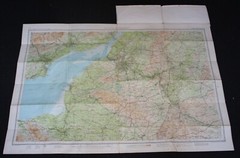 Bartholomew Half-inch Contoured Cloth Map – North Somerset, Sheet 7 – 1963