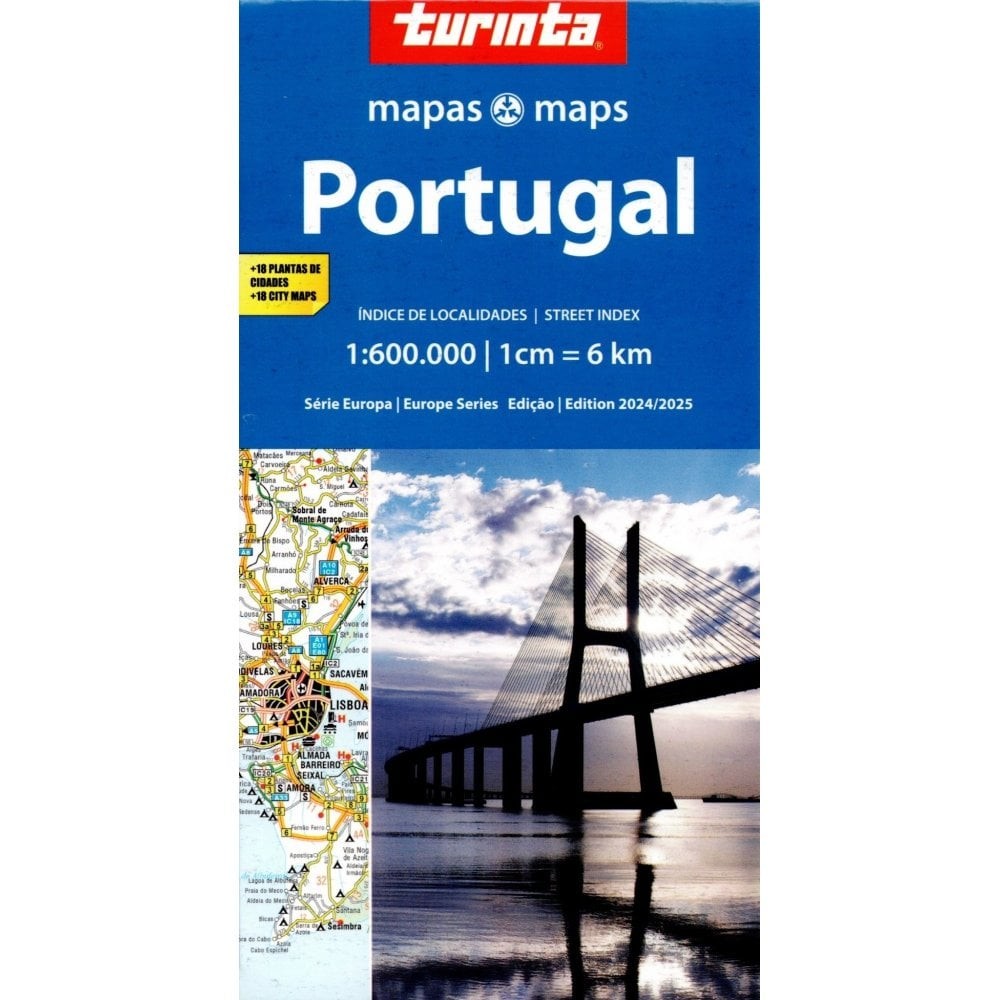 Portugal Road Map 1:600K Driving, street maps, index of places