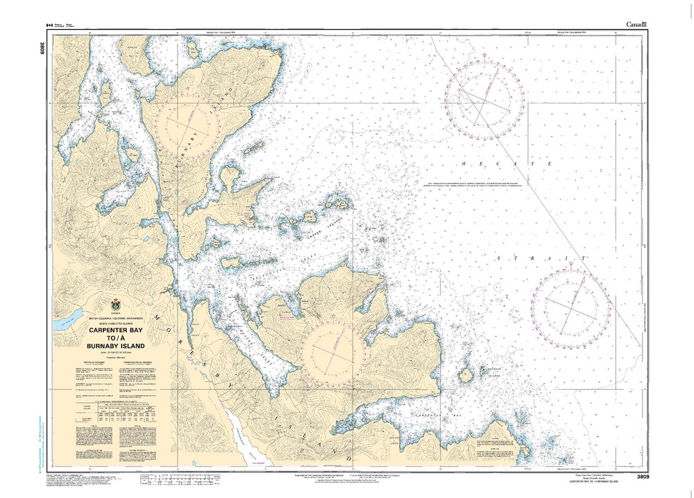 Carpenter Bay to/à Burnaby Island | CHS Chart 3809 (34 x 47)