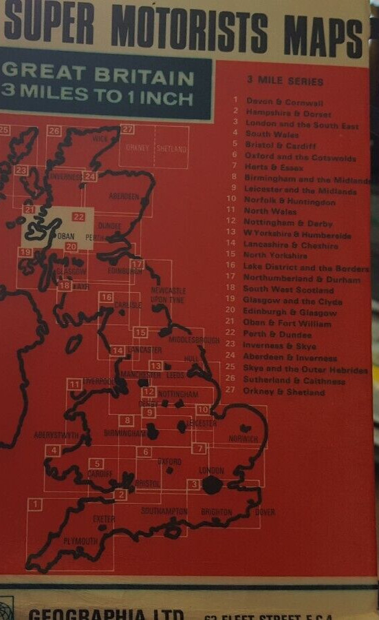 Geographia ‘super detailed’ map of Oban & Fort William – sheet 21, 3 miles to 1″