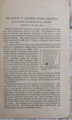 1916 Soil Survey Of Columbia County Arkansas Clarence Lounsebury & E B Deeter