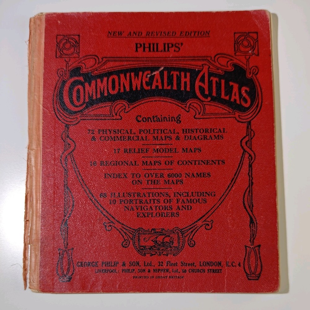 Commonwealth Atlas New & Revised Softcover Edition 1960 Vintage Collectable